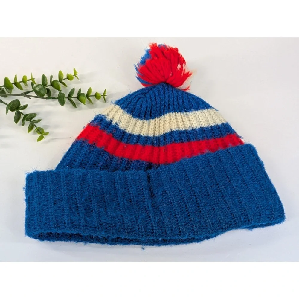 🇺🇸VTG XIII 1980 Olympic Winter Games Lake Placid Beanie Hat Knit Toque Stanley